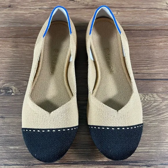 ROTHY’S The Flat ‘Camel Captoe’ Round Toe Slip-On Flats Shoes Women’s Size 7