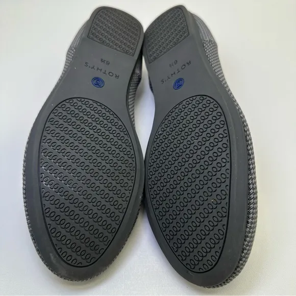 ROTHY'S The Flat Charcoal Knit Fabric Slip On Ballet Flats round toes size W 6.5