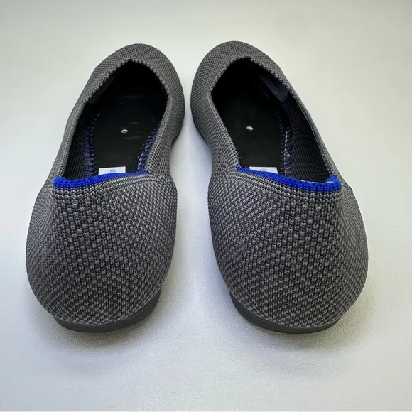 ROTHY'S The Flat Charcoal Knit Fabric Slip On Ballet Flats round toes size W 6.5
