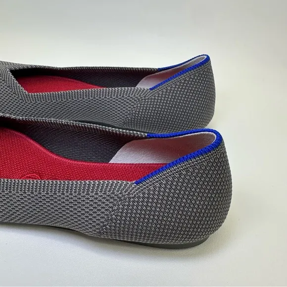 ROTHY'S The Flat Charcoal Knit Fabric Slip On Ballet Flats round toes size W 6.5