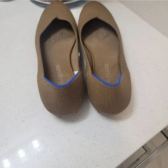 Rothy’s The Flat in Portobello Tan Brown Neutral Woven  Flats Round Toe Sz 10