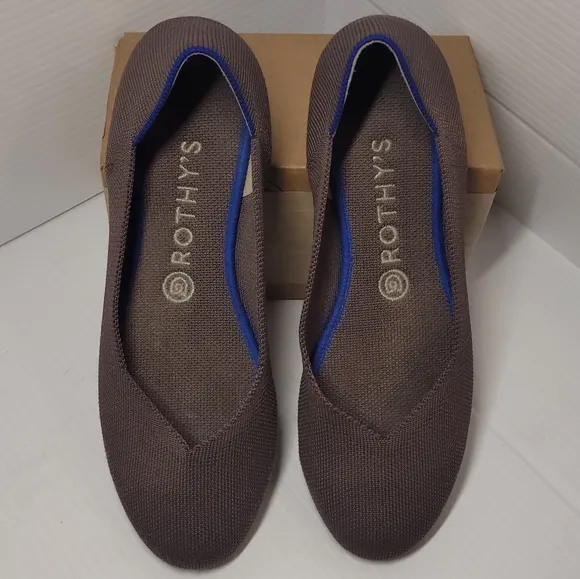 Rothy's The Flat Loafer Slip Ballerina On Casual Flats Round Toe Purple Grey 9