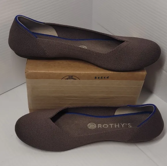 Rothy's The Flat Loafer Slip Ballerina On Casual Flats Round Toe Purple Grey 9
