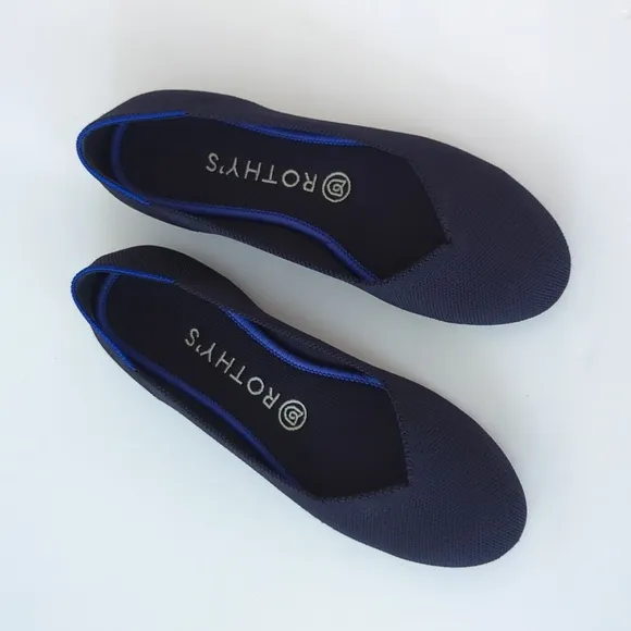Rothy's The Flat Maritime Navy Round Toe Flats size 8 Retired in Box