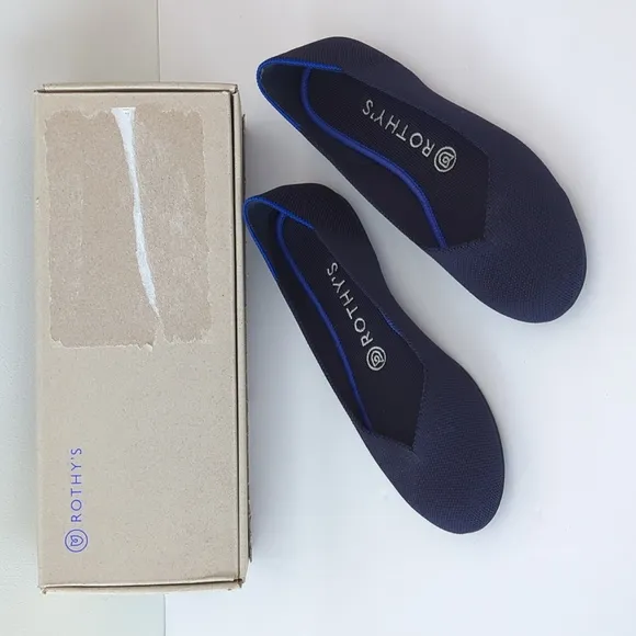 Rothy's The Flat Maritime Navy Round Toe Flats size 8 Retired in Box