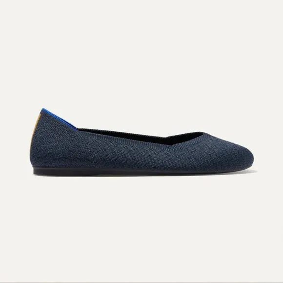 Rothy's The Flat Midnight Metallic Herringbone sz 12 Women's Shoes