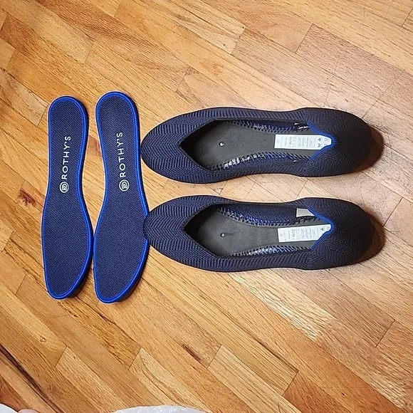 Rothy's The Flat Midnight Metallic Herringbone sz 12 Women's Shoes