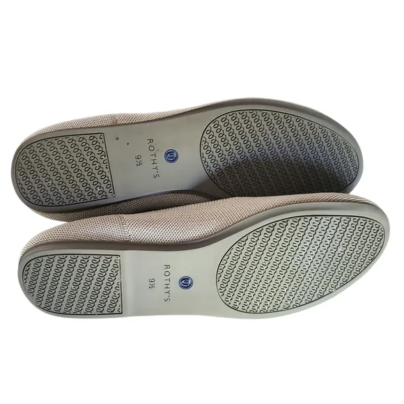 ROTHY'S The Flat 'Retired' Cream Round Toe Slip-On Ballerina Flats Women's SZ 9½