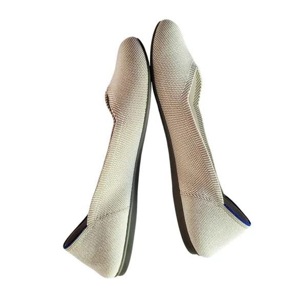ROTHY'S The Flat 'Retired' Cream Round Toe Slip-On Ballerina Flats Women's SZ 9½