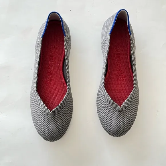 Rothy’s The Flat Round Toe Ballet Woven Flats Grey Size 6.5