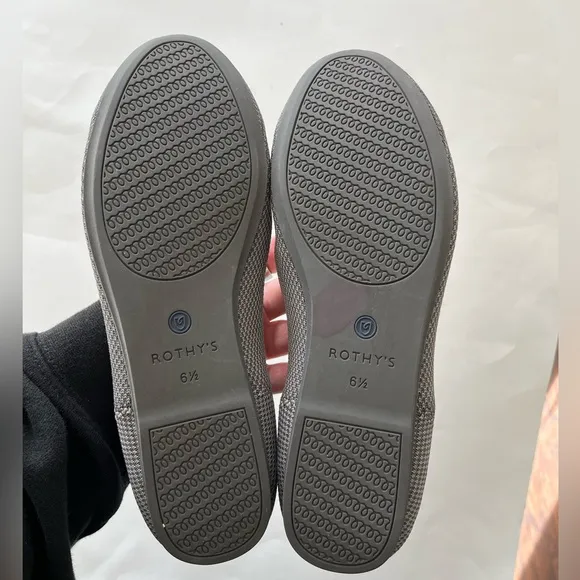 Rothy’s The Flat Round Toe Ballet Woven Flats Grey Size 6.5