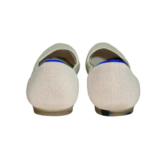 Rothy's The Flat Round Toe Ecru/Beige Knit Slip-On Ballet Flats