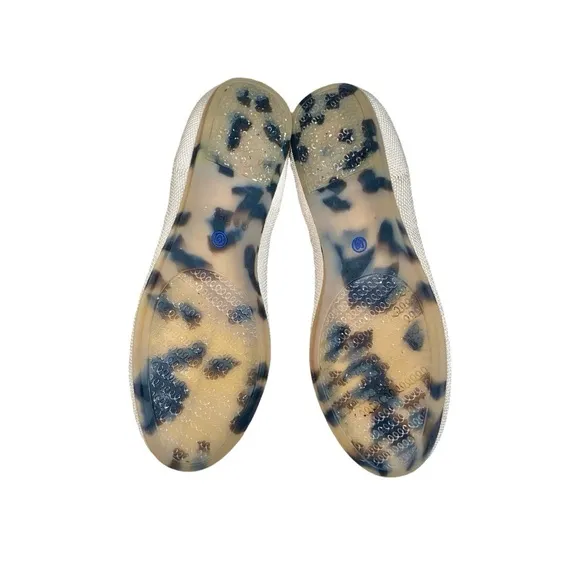 Rothy's The Flat Round Toe Ecru/Beige Knit Slip-On Ballet Flats