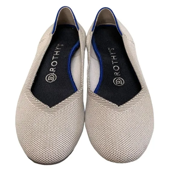 Rothy’s the Flat. Round toe gray quartz flats.