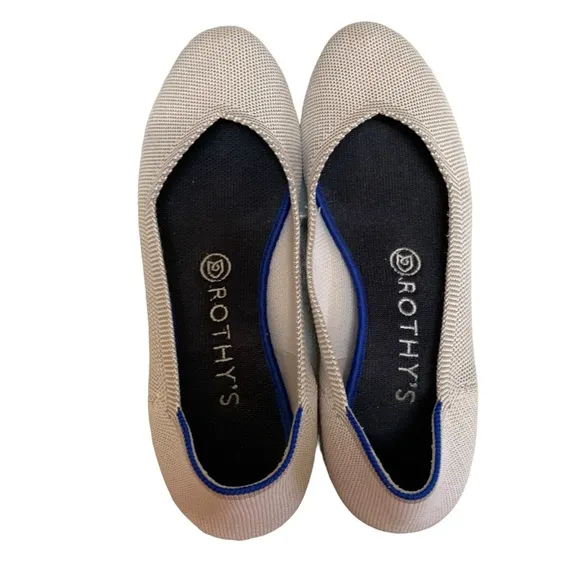 Rothy’s the Flat. Round toe gray quartz flats.