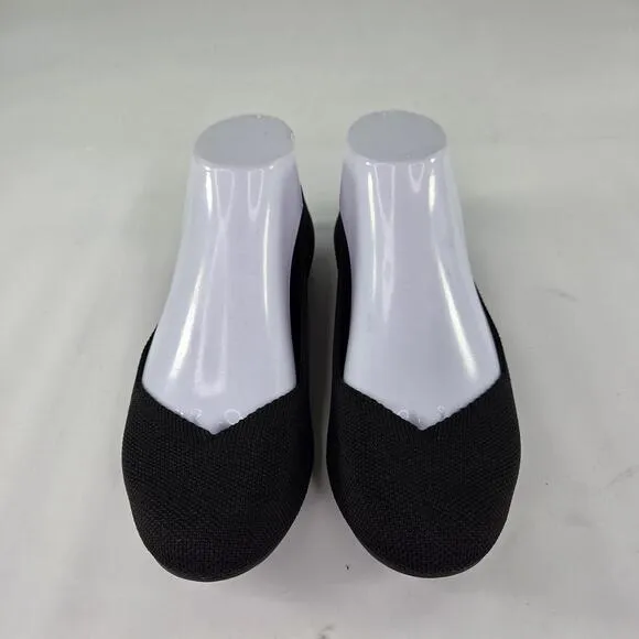 Rothys The Flat Women Black BlueLuxury Flats US 6.5 Round Toe Slip-On Shoes