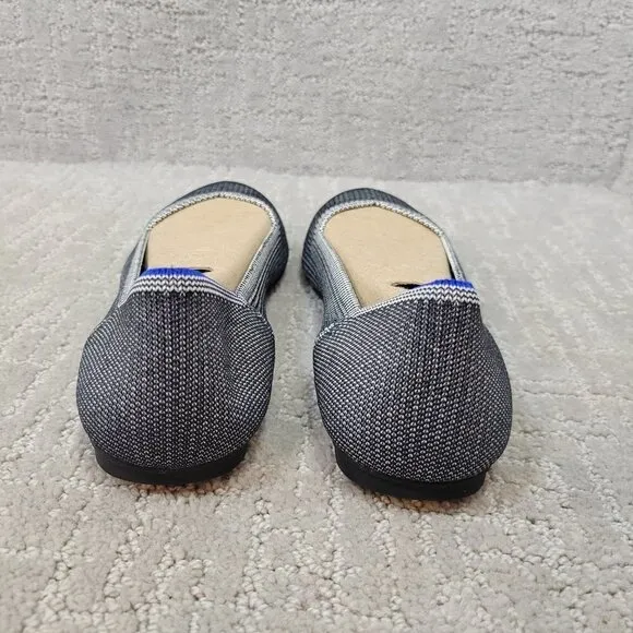 Rothys The Flat Women's Size 9 US Grey Birdseye Round Toe Slip on Flats Shoes