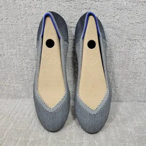 Rothys The Flat Women's Size 9 US Grey Birdseye Round Toe Slip on Flats Shoes