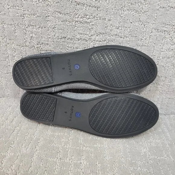 Rothys The Flat Women's Size 9 US Grey Birdseye Round Toe Slip on Flats Shoes