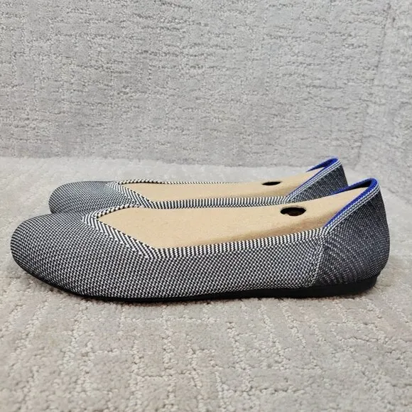 Rothys The Flat Women's Size 9 US Grey Birdseye Round Toe Slip on Flats Shoes