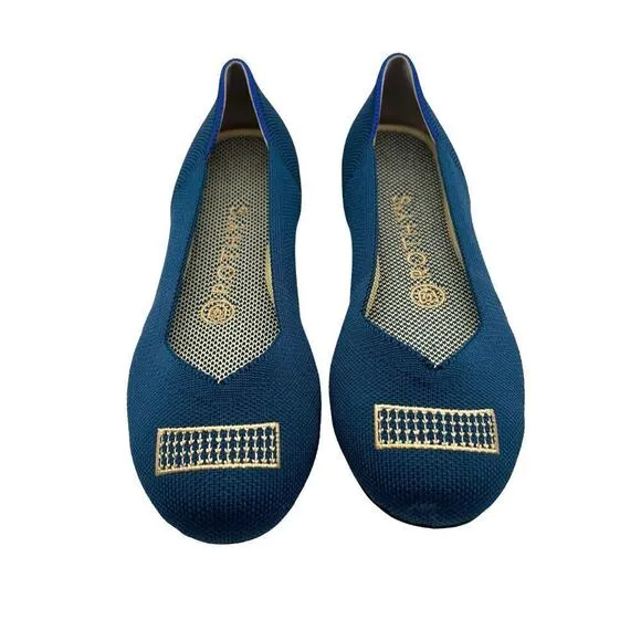 Rothy’s The Flats in Blue Holiday Licorice Women’s Size 6.5