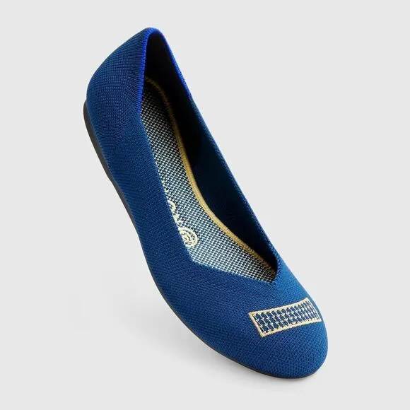 Rothy’s The Flats in Blue Holiday Licorice Women’s Size 6.5
