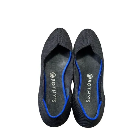 Rothy's The Flats Women's 10 Black Round Toe Slip On Knit Washable Ballet Shoes