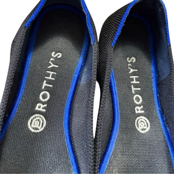 Rothy's The Flats Women's 10 Black Round Toe Slip On Knit Washable Ballet Shoes