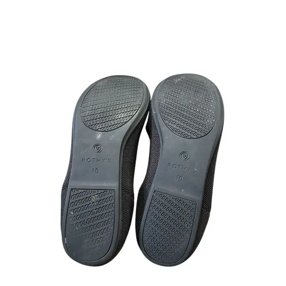 Rothy's The Flats Women's 10 Black Round Toe Slip On Knit Washable Ballet Shoes