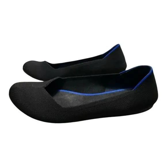 Rothy's The Flats Women's 10 Black Round Toe Slip On Knit Washable Ballet Shoes