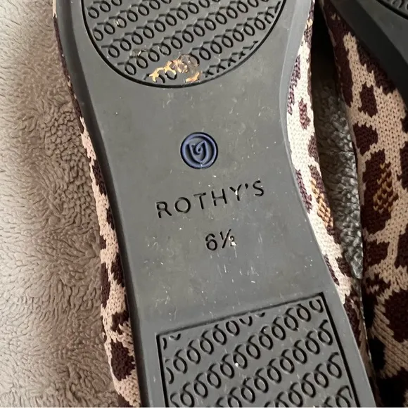 Rothy's The Loafer Mocha Spot Leopard Animal Print Knit Round Toe Flats 6.5