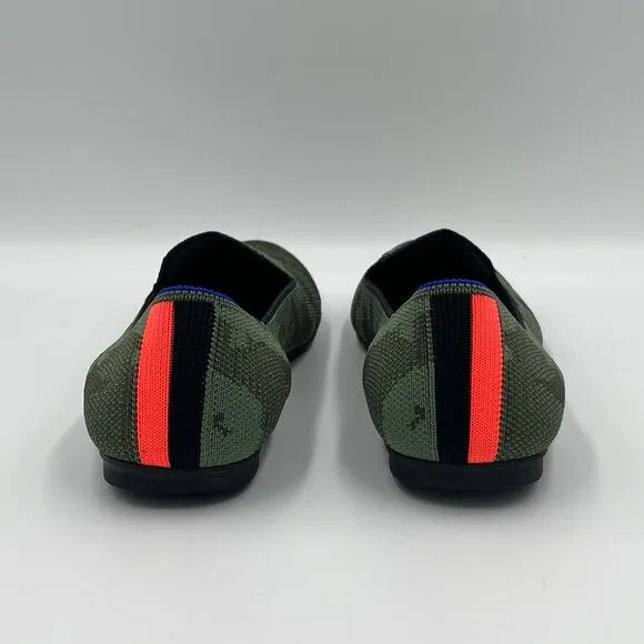 Rothy's The Loafer Olive Camo Green Round Toe Flat Shoes 7.5