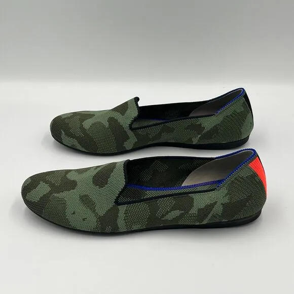 Rothy's The Loafer Olive Camo Green Round Toe Flat Shoes 7.5