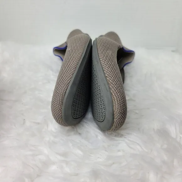 Rothys The Loafer Gray Ballet Flats Size 10.5 Knit Slip On Shoes Round Toe Shoes