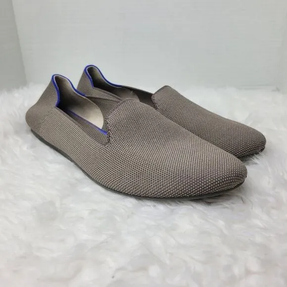 Rothys The Loafer Gray Ballet Flats Size 10.5 Knit Slip On Shoes Round Toe Shoes