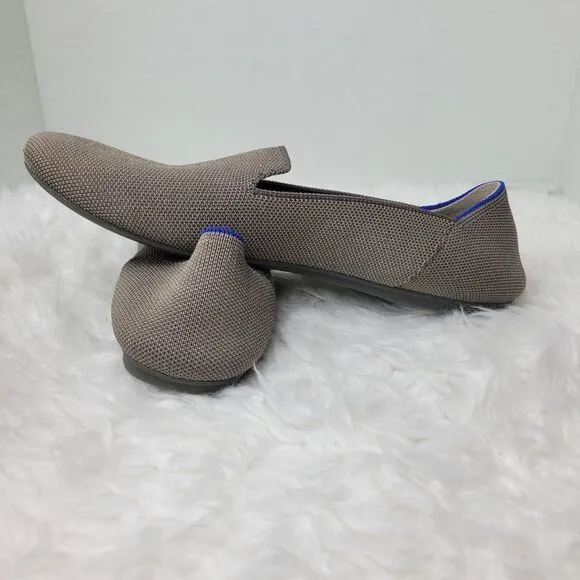 Rothys The Loafer Gray Ballet Flats Size 10.5 Knit Slip On Shoes Round Toe Shoes