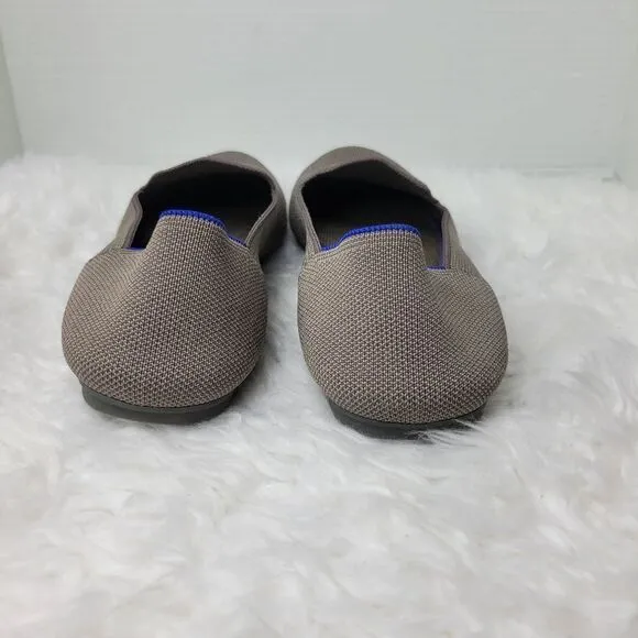 Rothys The Loafer Gray Ballet Flats Size 10.5 Knit Slip On Shoes Round Toe Shoes