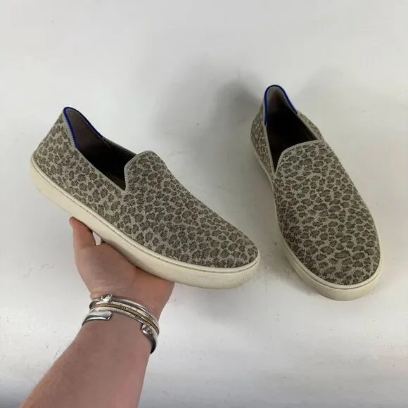 Rothy's The Original Sneakers Women's 8.5 Cheetah Print Slip-On Comfort Shoes