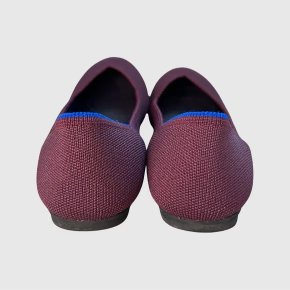Rothy's The Round Toe Ballet Flats Slip On Knit Purple Shoes US7