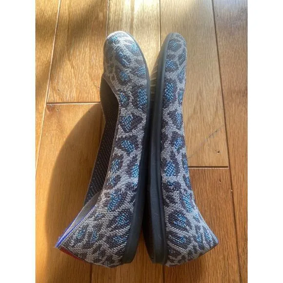Rothy's, women's grey animal print round toe slip on flats size W7