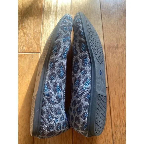 Rothy's, women's grey animal print round toe slip on flats size W7