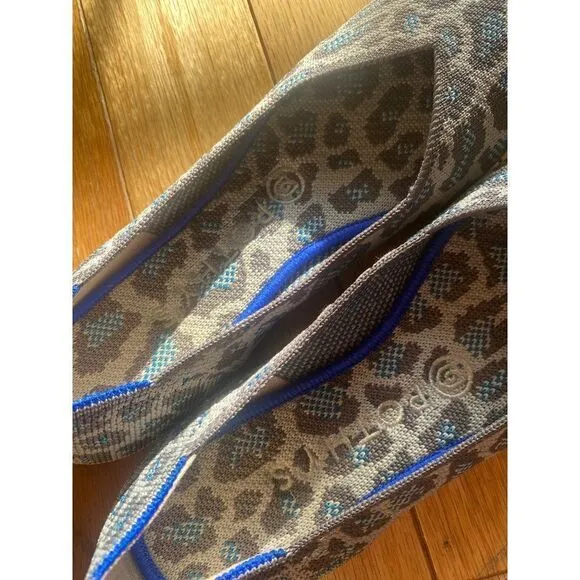 Rothy's, women's grey animal print round toe slip on flats size W7
