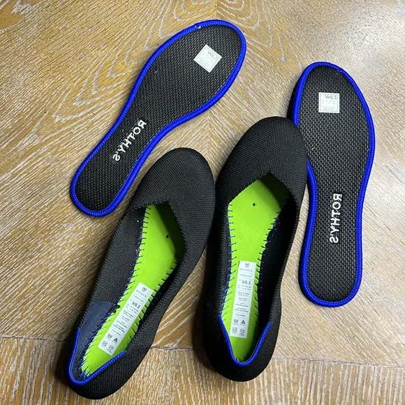 ROTHY’S Women's Round Toe Solid Black Flats Shoes 6.5