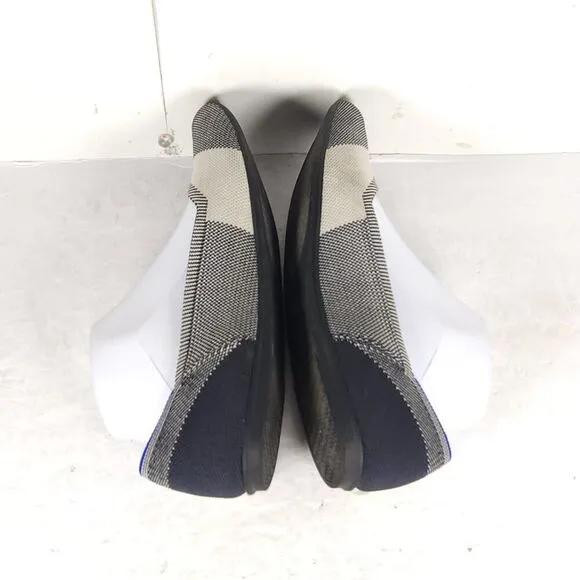 Rothy’s Women’s The Flat US10 Black White Knit Retired Round Toe SlipOn flats