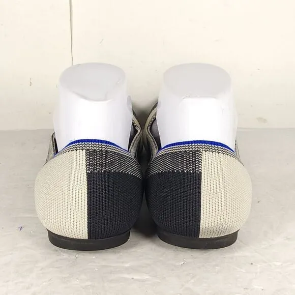 Rothy’s Women’s The Flat US10 Black White Knit Retired Round Toe SlipOn flats