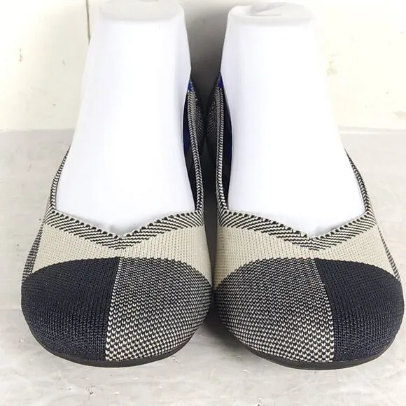 Rothy’s Women’s The Flat US10 Black White Knit Retired Round Toe SlipOn flats