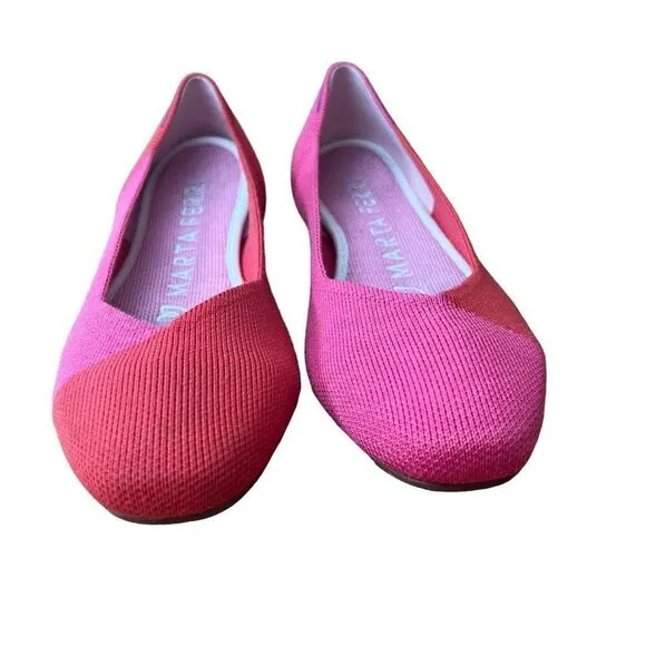 Rothy’s x Marta Ferri Flame Azalea Round Toe Ballet Flats Size 8