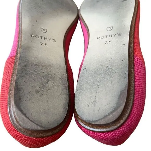 Rothy’s x Marta Ferri Flame Azalea Round Toe Ballet Flats Size 8