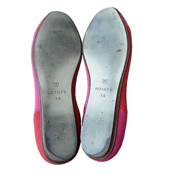 Rothy’s x Marta Ferri Flame Azalea Round Toe Ballet Flats Size 8