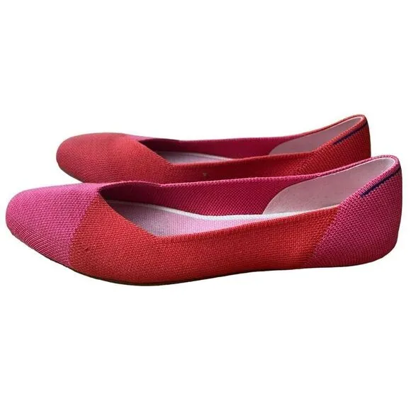Rothy’s x Marta Ferri Flame Azalea Round Toe Ballet Flats Size 8